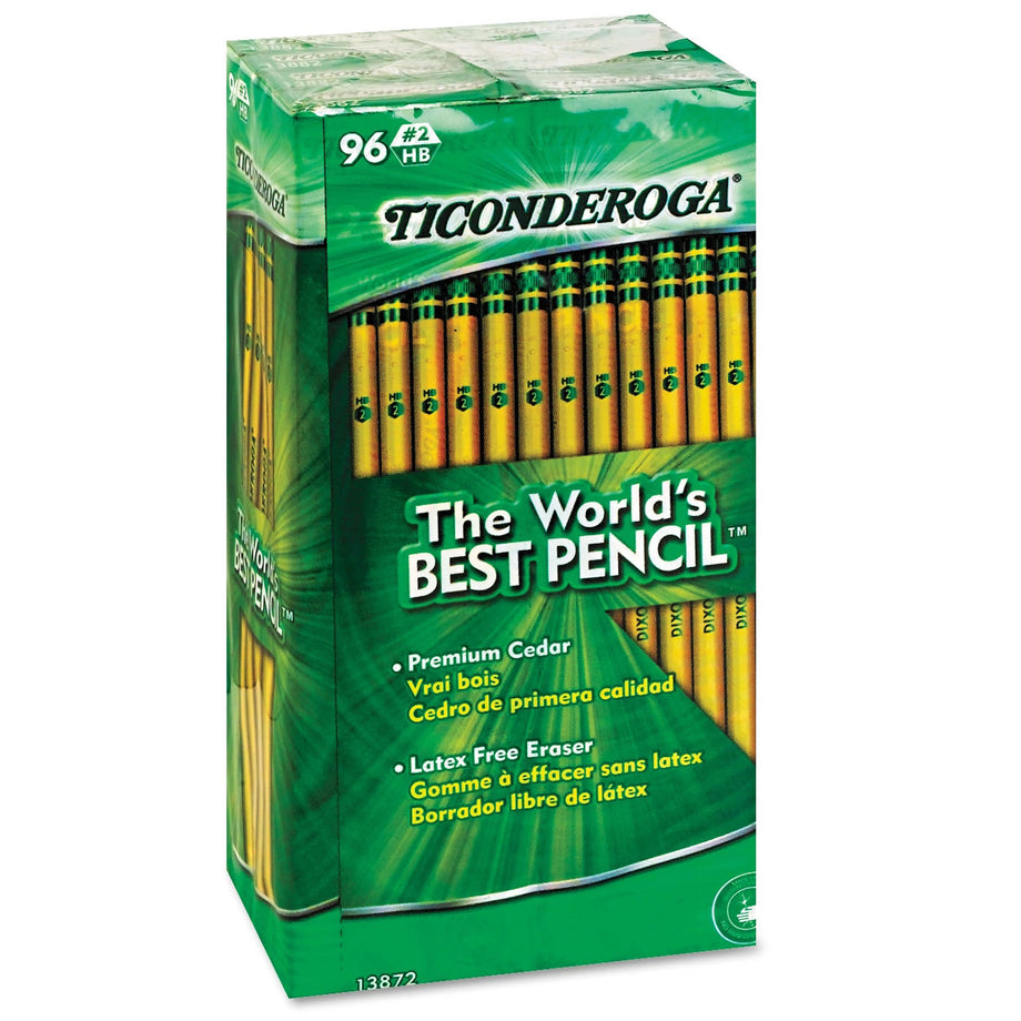 Ticonderoga Woodcase Pencil, Yellow Barrel - HB #2 - 96 Ct