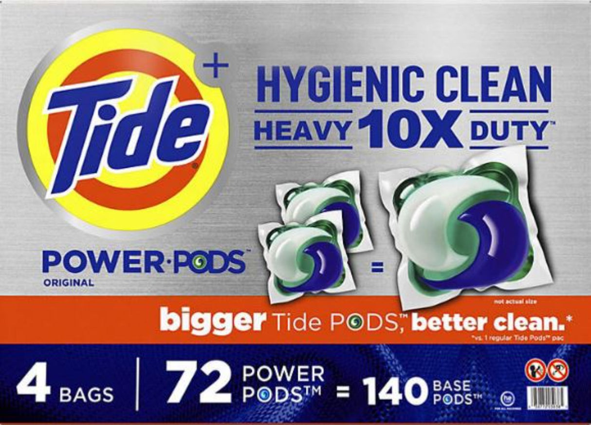 Tide Hygienic Clean Heavy Duty Power PODS Laundry Detergent Pacs, Original (72 ct.)