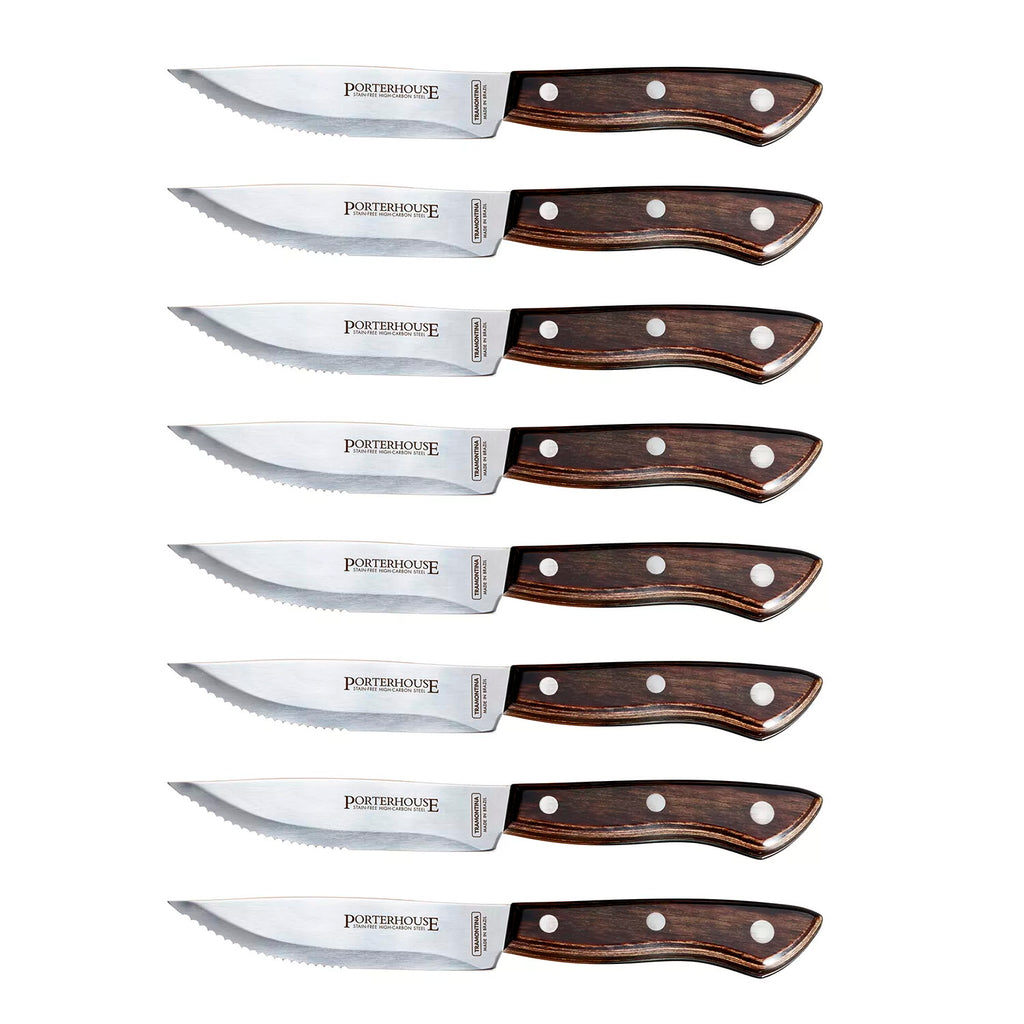 Tramontina 8-Piece Porterhouse Steak Knife Set, Pointed (6859505467548)
