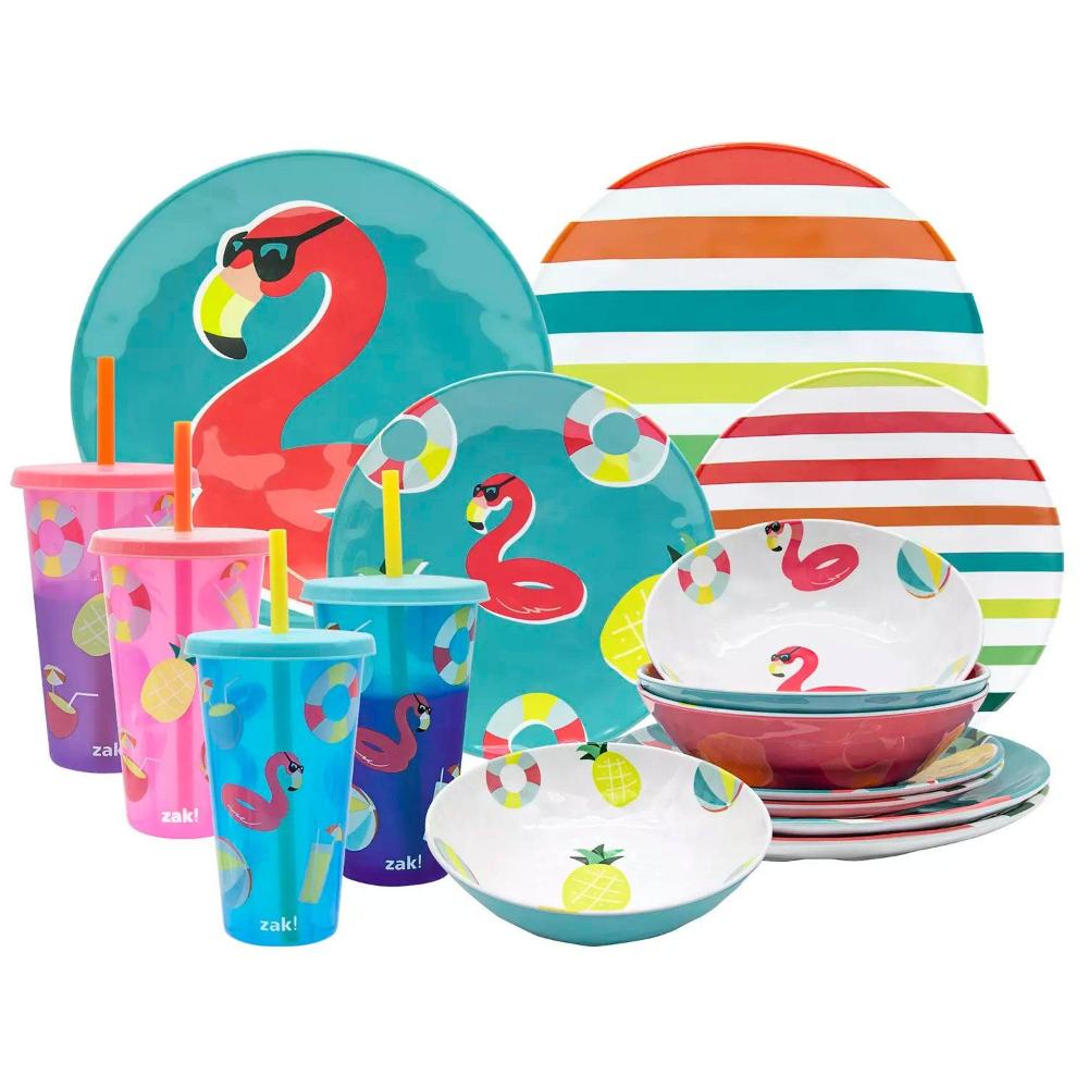 Zak Designs Color Changing Melamine Dinnerware Set 16 Pack Contarmarket