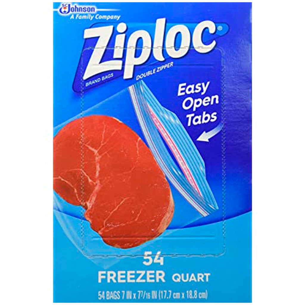 Ziploc Easy Open Tabs Freezer Quart Bags - 54 Ct (6598561792156)